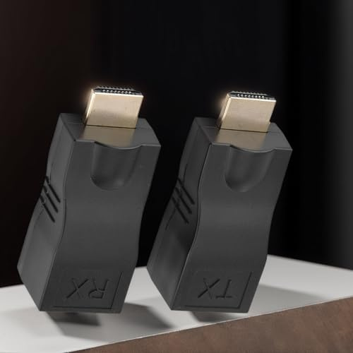 Mtlavishness Extendeur vers RJ45 30 m sans Perte câble Unique émetteur et récepteur 4K vers 1080p câble réseau Ethernet Cat 5e/6 jusqu'à 30 m pour TVHD décodeur 4K et 2K