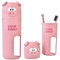 Porte-Brosse à Dents de Voyage Étui à Brosse à Dents pour enfants,Portable Gobelet à brosse à dents 2 en 1 en forme de Cochon,antibactérien,étui à Brosse à Dents pour Voyage,Famille,Camping,école,Rose