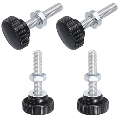 QUARKZMAN 4 Stück Rändelschraube mit Gewinde M8 x 40mm Rundkopfschraube mit Muttern Unterlegscheiben, Flügelschrauben Verzinkter Kohlenstoffstahl Klemmhebel 30mm Klemmknöpfe für Maschine