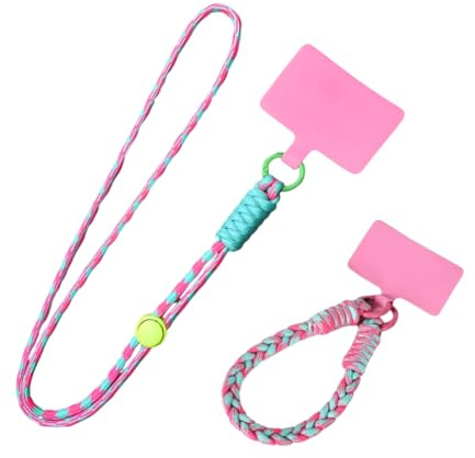 Cordón ajustable para teléfono celular de 2 piezas, correa para el cuello con inserto, ideal para identificación, insignia, llaves y otros accesorios de viaje para acampar al aire libre