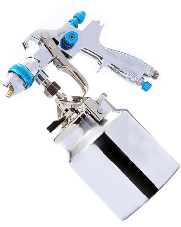 Pistola a spruzzo ad aria a bassa pressione, ugello da 1,7 mm con contenitore da 1000 cc, spruzzatore di vernice a sifone professionale