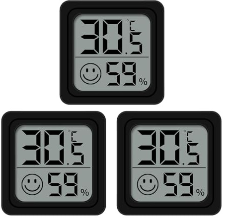 3PCS Digital Thermometer Hygrometer, Temperature Humidity Monitor with LCD