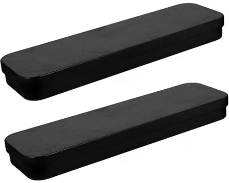 Alipis 2pcs Tinplate Pencil Case Pen Holder with Easy-Open Lid Spacious School Stationery Organizer Boxes for Students and Office Supplies Storage