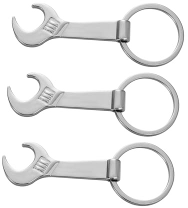 NOLITOY Porte-clés Outil Pratique Ouvre-bouteille 3 Pièces en Métal Argenté Mini Clé Multifonctionnelle pour Ouvrir Bouteilles de Vin Quotidien