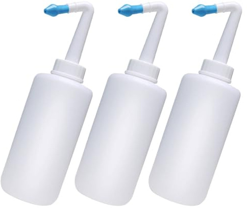 FUNNETOYU 3Pcs Household Nose Irrigation Wash Bottles 300ml Plastic Nasal Rinse Cleaner for Convenient Nasal Care and Multi-Function Nose Cleaning at Home