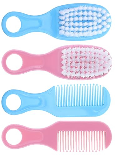 Babybürste und Kamm 2 Stück aus Pp für Neugeborene | Ergonomisch und Kompakt, Leichtes Pflege, Sanfte Kopfhautpflege für Zuhause dem Baden