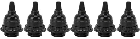 ZASCHMOY Douille de Lampe Vintage E26 Homologuée UL, 6 Jeux de Supports d'ampoule Résistants à la Chaleur, pour Lampes Suspendues de Table à Monter Soi-même, 110-240V, Noir