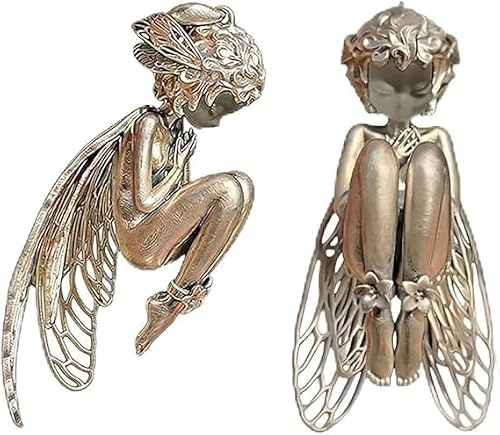 PEKJDS Pendentif d'ange silencieux, collier élégant de pendentif d'ange gardien, cadeau de bijoux pour les femmes et les hommes, conception élégante d'ailes de filigree