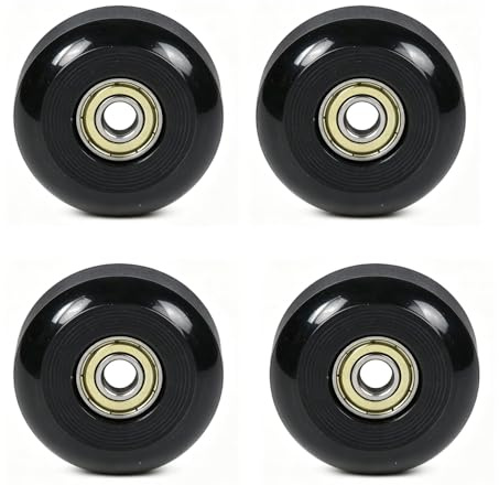 GOKIRUXX 4er-Pack Freestyle Pro Skateboard-Rollen – Set aus 52 mm Skateboard-Rollen und Kugellagern – Langlebiges PU (95A Härte) – Für Street-Skateboards, Trick-Boards und Cruiser (Grün) (Black)