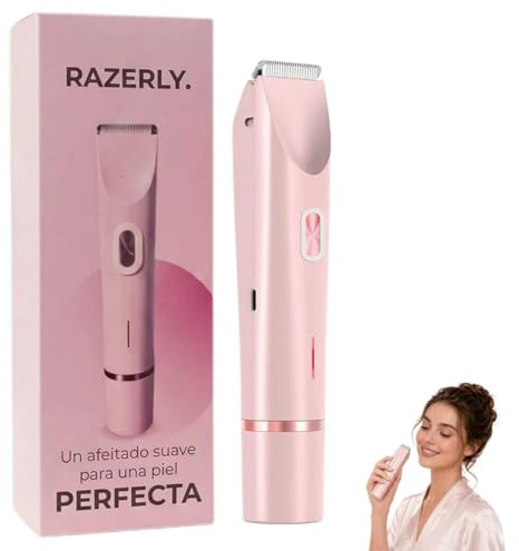 Maquinilla 2 En 1 Para Bikini Ycuerpo Razerly, depiladora razerly maquinilla mujer, Afeitadora eléctrica apta para zonas íntimas, axilas, piernas y piel sensible (1 PC)
