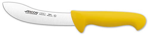 Arcos Serie 2900 - Caja 6 uds Cuchillo Despellejador - Hoja de Acero Inoxidable NITRUM de 160 mm - Mango inyectado en Polipropileno Color amarillo (6 UDS)