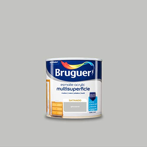 Bruguer Acrylic Multisuperficie Esmalte al agua Satinado Gris Suave 250 ml