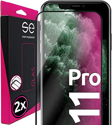 2 x se® für iPhone 11 Pro für Panzerglas - aus Deutschland 100% Passgenau mit Installationshilfe, kompatibel mit iPhone 11 Pro Schutzfolie Schutzglas, Anti- Kratzer 9H Härte HD-Klar 100% Funktion