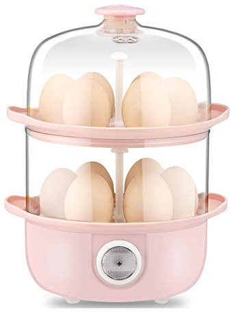 Chaudière À Oeufs Électrique avec 2 Cosses De Braconnage, Le Cuiseur À Vapeur pour Œufs Cuit Jusqu'à 12 Œufs, avec Arrêt Automatique