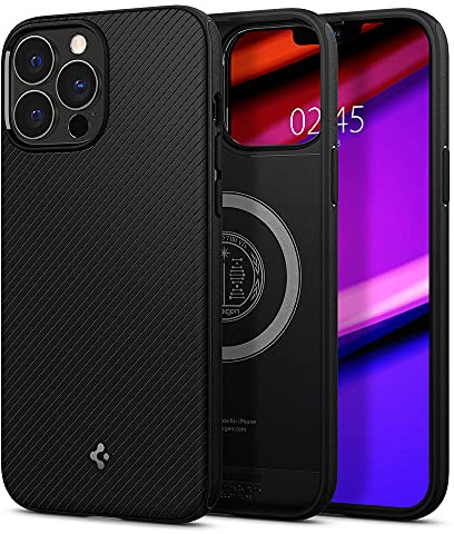 Spigen iPhone 13 Pro Max Hülle Mag Armor MagFit -Matte Black | Kompatibel mit MagSafe, Air Cushion Tech, Military-Grade Schutz