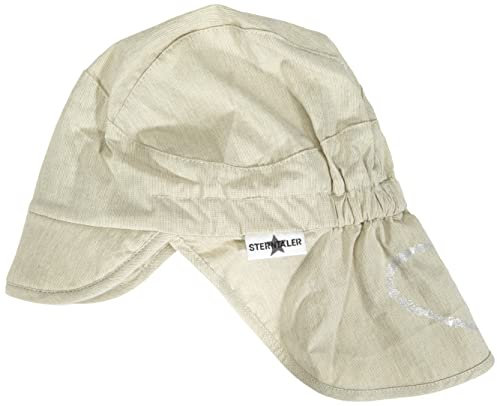 Sterntaler Baby Mädchen Schirmmütze Baby Schirmmütze mit Nackenschutz Glace Sonnenhut - Schiebermütze, Baskenmütze - waschbar - beige, 53