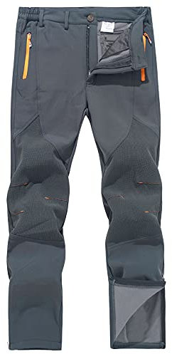 CARWORNIC Herren Wanderhose Outdoor Hosen Für Herren Wasserdicht Skihose Softshellhose Trekkinghose Winter Thermohose Outdoorhose Winddicht Warme Gefüttert Snowboardhose Winterhose
