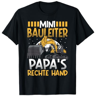 Mini Bauleiter Bauherr Bagger Kinder Junge Baustelle T-Shirt