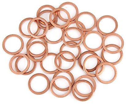 A ABSOPRO Rame Rondella 12 x 16 x 1.5mm Piatto Sigillante Guarnizione anellos (Set di 30)