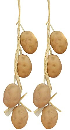 Surakey künstliche Gemüse Girlande,Künstlicher Gemüse Zopf,2 Stück Künstliches Gemüse Simulation Gemüse Kartoffeln Dekoration Küche Home Decor Realistische Fake Gemüse Dekor Set Foto Requisiten