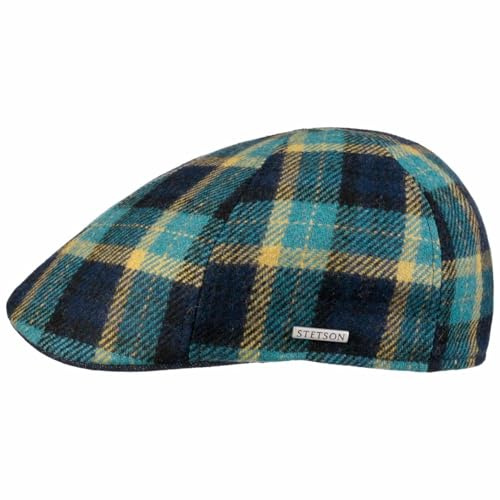 Stetson Texas Genola Wool Check Flatcap Karierte Mehrfarbige Mütze Herren Herbst Winter Made in EU Nachhaltig