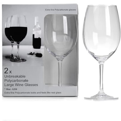 Flamefield Large Wine Goblet – 610ml of Sophisticated Elegance, Break-Resistant, Ideal for Grand Celebrations and Quiet Evenings, Dishwasher-Safe, Perfect for Versatile Indoor and Outdoor Enjoyment