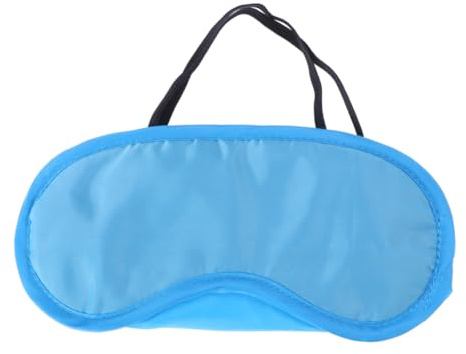 Augenmaske Schlafmaske aus Polyester, Atmungsaktiv, Tragbar, Blau | 2 Elastische Bänder, Weich und Leicht, für Zuhause und Hotel, für Männer und Kinder