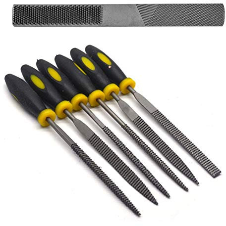 KanDuo Metallraspelfeile, Nadelfeilenset, Metallfeile, Handfeile, Feilenset, Handraspel, Holzfeile, runde Raspel, halbrund flach, Nadelfeile for Holz- und Metallwerkzeuge Robuste Feile (Farbe: Grau)