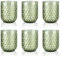 Joeyan Set de 6 Vasos de Cristal Agua Verde, 200ml Taza de Vidrio con Relieve, Vajillas de Colores Retro Elegantes, Cristaleria para Bar Restaurante en Casa, Apto para Lavavajillas