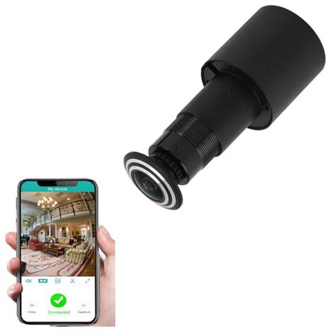 Ring Doorbell Mirilla Cámara Listada Latón Macizo Lente de Vidrio HD Mirilla de Puerta de 150 Grados para Puertas de 1-3/8 a 2-1/6, Conversación Bidireccional y Visión Nocturna