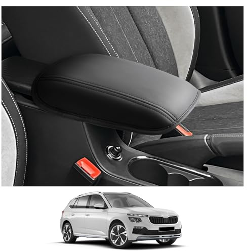 CDEFG Compatibile con Skoda Kamiq 2019-2024 2025 Copertura per Bracciolo Coperchio di Protezione della Scatola Console Centrale Guscio bracciolo della Antigraffio Kamiq 2025 Accessori (Nero)
