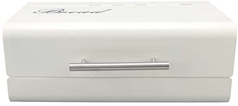 Caja Grande de Metal para Pan Crujiente - Panera Con Tapa para Cocina, Organizador y Almacenamiento de Pan Elegante (FuerdichuRZmzc-12)