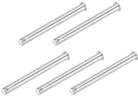 sourcing map 5Pcs 10mmx100mm Single Hole Clevis Pins, 304 Stainless Steel Flat Head Single Hole Clevis Pins for Mechanics Repair, Furniture Installation, Industrial Equipment, DIY (Silver)