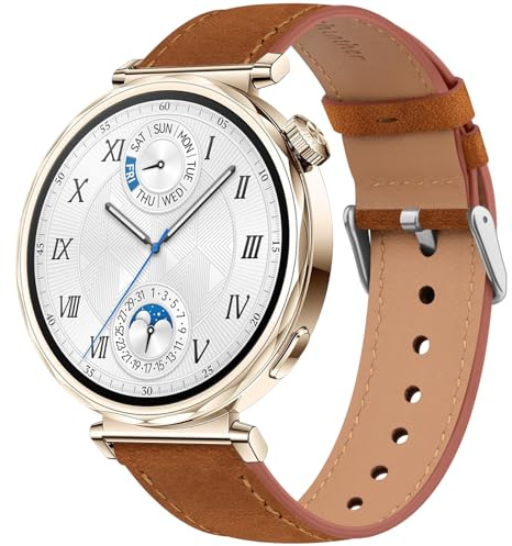 Meliya für Huawei Watch GT 6 5 4 41mm Armband Damen Herren, Weich Leder Uhrenarmband 18mm für Huawei GT5 Pro 42mm/Watch 5 42mm Smartwatch Ersatzarmbänder