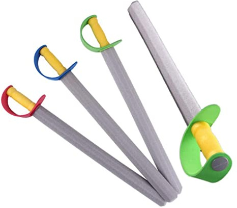 Espada de espuma para niños 4 pcs 21 inch de largo juguete de espuma EVA espada de seguridad suave e impermeable espada de cosplay para accesorios de actuación de jardín de infantes espadas de espuma