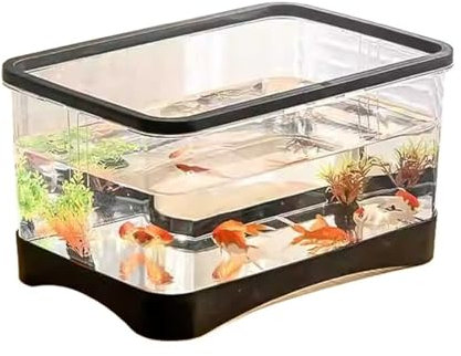 Fischschale Aquarium kleine Wohnzimmer Haushalt Desktop kleine transparente acryl schildkröte Tank schildkröte Box Aquarium für(Schwarz,31.5cm*16.5cm*16.5cm)
