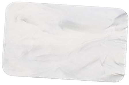 GRIRIW Nordic Style Ceramic Chopping Board and Rectangular Marble Pattern Serving Tray, 10-inch Grey Fruit Dessert Breadboard for Western Food and Sushi Presentation