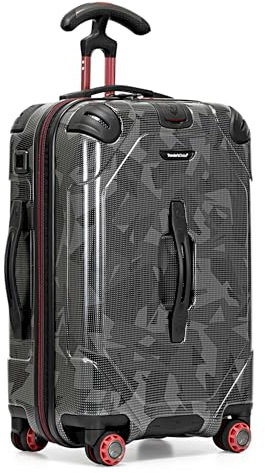 Traveler's Choice Maxporter II Polycarbonate Hardside Trunk with Spinner Wheels, Gray Camo, 22-Inch Carry-on Luggage