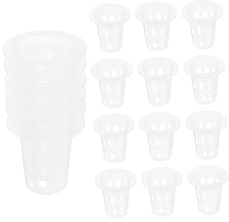 ibasenice Cestini Idroponici a Rete Per Giardinaggio Indoor e Outdoor, Set Da 60 Pezzi, Contenitori a Rete Pp Per Coltivazione Senza Terriccio, Per Orto, Balcone e Piantine