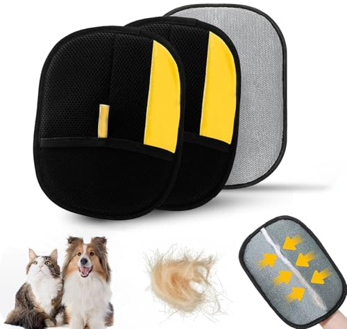 SYSYSYYASNL Gant Ramasse Poils Animaux, Lot de 3 Gants de Toilettage pour Animaux de Compagnie, Gants de Toilettage Statiques, Animal Remover for Cats, Dogs, Rabbits, Small Animals