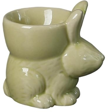 Coquetier en céramique for lapin, décoration de Pâques, coquetier vintage, mignon et stable, for le printemps, les fêtes à la maison(Green)