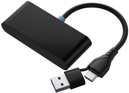 YUEHISY 2 en 1 Adaptador Inalámbrico para, Conectado a Caja de Convertidor Automotriz Inalámbrico, con Puerto USB Tipo C, Diseño Compacto, Plug and Play