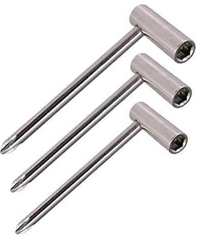 JISADER 3 Stück Gitarrenhals Schraubenschlüssel set Gitarrentrussstab Werkzeug Gitarrenreparatur Sechskantspanner aus Eisen Langlebiges Zubehör für Musiker