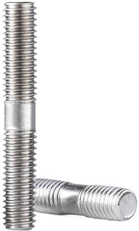 Edelstahl-Doppelgewindebolzen, Stehbolzen, 1–5 Stück M3 M4 M5 M6 M8 M10 M12 M16 304 Stahlgewindestangenbolzen Schrauben Zahnstocher ohne Kopf(20mm,M5-2pcs)