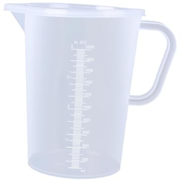 LCSVCCXA Misurino per Liquidi con Beccuccio Ergonomico Contenitore Versatile per Ingredienti Brocca Da Cucina per Misurare Acqua Olio Latte in Pp Flessibile Re, 2000 Ml