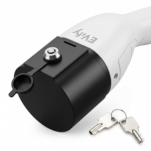 EVify Tipo 2 Protezione antifurto per cavo di ricarica auto elettrica – Tappo di sicurezza bloccabile contro la ricarica non autorizzata – Protezione d'uso mobile con fissaggio in per Wallbox e in