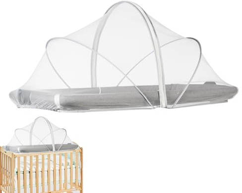 Moskitonetze Abdeckung Für Babybett – Atmungsaktives Netz Überdachung Mit 2 Wege Reißverschluss, Sicherheitsnetz Für Stubenwagen/Nachtbett/Kinderbettzelt, Insekten/Käfer/Katzen Fernzuhalten