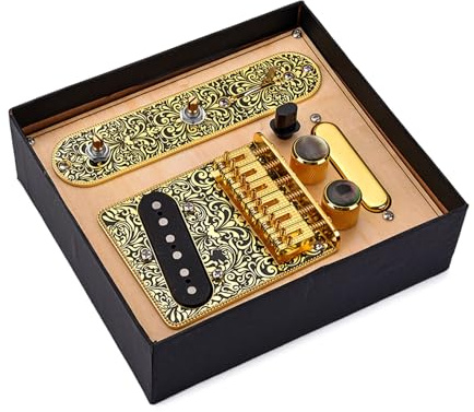 3 Way Switch Control Plate Neck Pickup Set 6 String Saddle Bridge Plate Replacement for Electric Guitar
