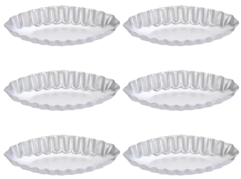 Toyvian Molde para Pastel Mini Forma Barco 6 Piezas Aleación de Aluminio Anodizado Antiadherente para Hornear Tartaletas de Huevo Postres Cocina Casera