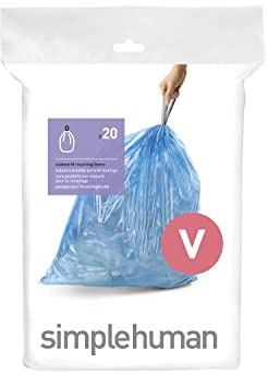 simplehuman CW0298 Code V Custom Fit Bin Liners, Blue Plastic (Pack of 20 Liners)